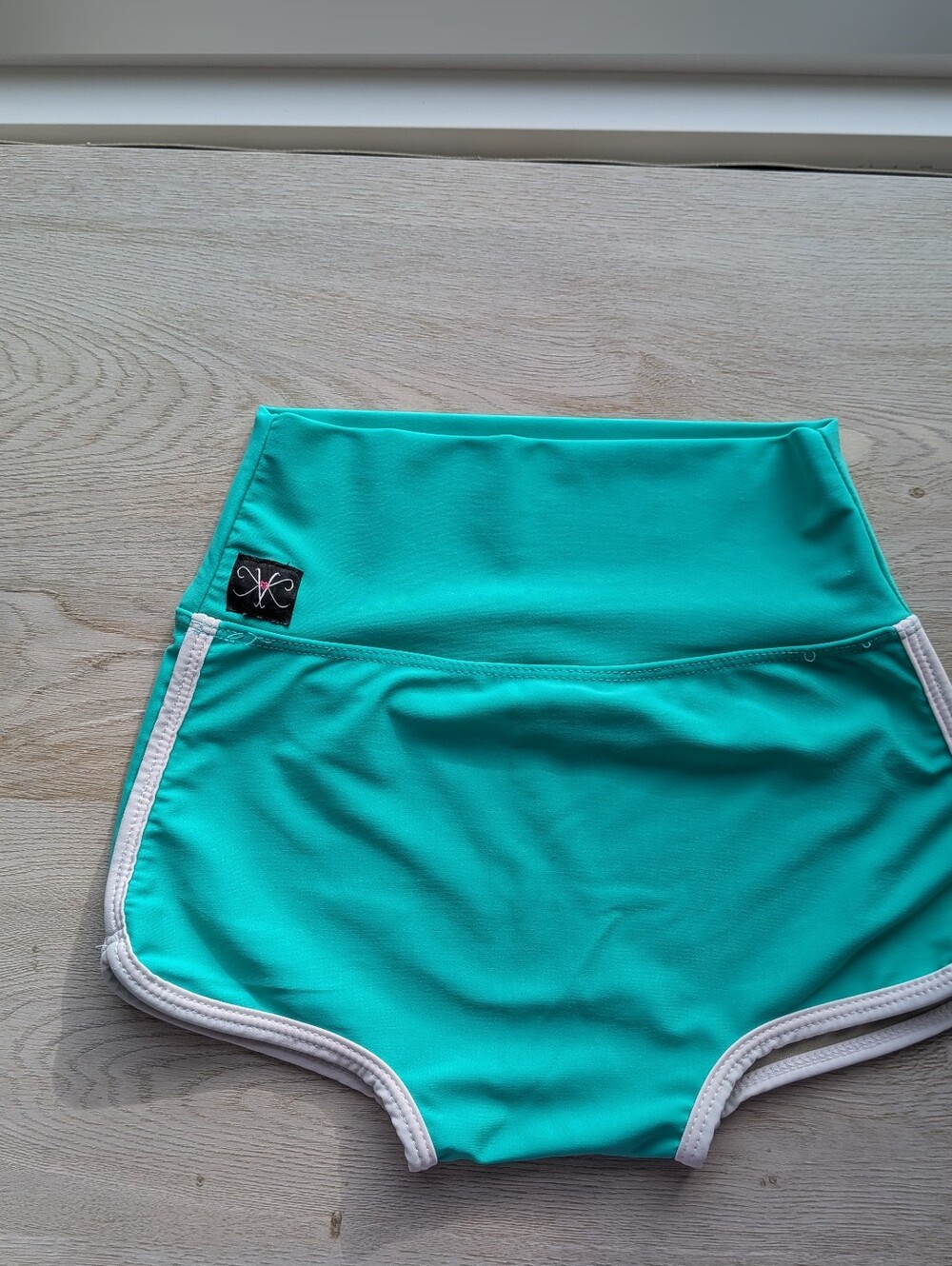 Kandi Kouture Dark Mint CL high-waisted athletic dance shorts